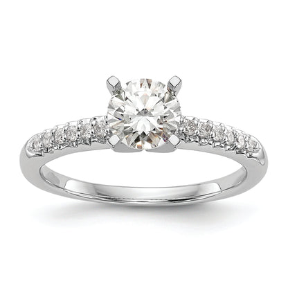 10K White Gold Peg Set 1/8 Carat Diamond Semi Mount Engagement Ring