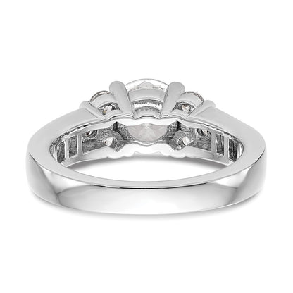 14k White Gold 3/4 Ct. Lab Grown Diamond VS/SI+ G+ 1 1/4 Ct. Center Round Channel Set Shared Prong Engagement Ring