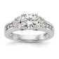 14k White Gold 3/4 Ct. Lab Grown Diamond VS/SI+ G+ 1 1/4 Ct. Center Round Channel Set Shared Prong Engagement Ring