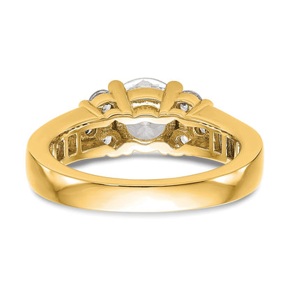 14k Yellow Gold 3/4 Ct. Lab Grown Diamond VS/SI+ G+ 1 1/4 Ct. Center Round Semi Mount Channel Set Shared Prong Engagement Ring