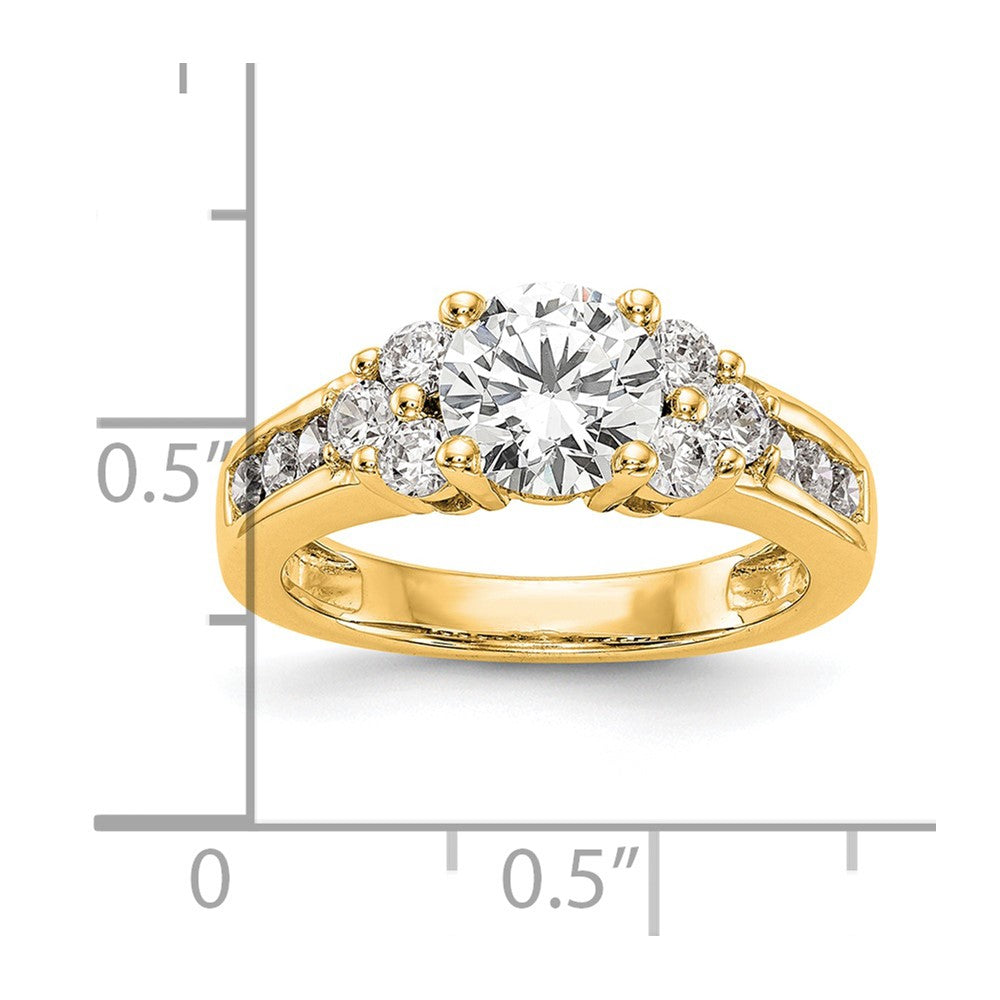 14k Yellow Gold 3/4 Ct. Lab Grown Diamond VS/SI+ G+ 1 1/4 Ct. Center Round Semi Mount Channel Set Shared Prong Engagement Ring