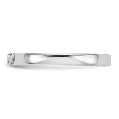14K White Gold Contoured Wedding Band
