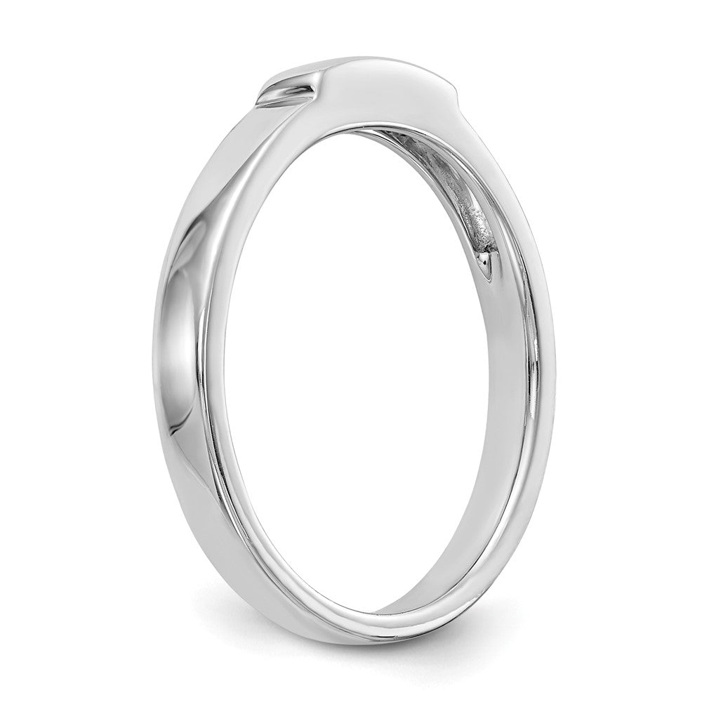 14K White Gold Contoured Wedding Band