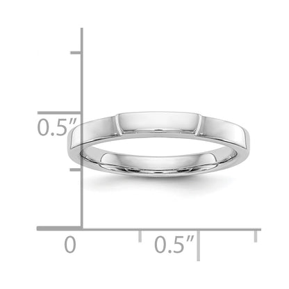 14K White Gold Contoured Wedding Band