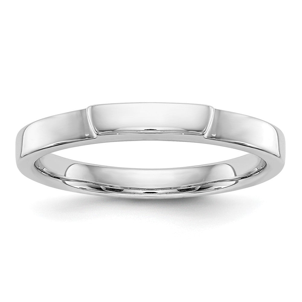 14K White Gold Contoured Wedding Band