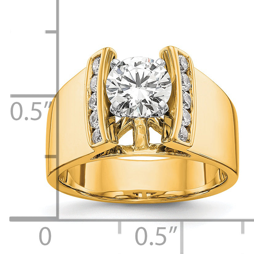 14k Yellow Gold 1/4 Ct. Lab Grown Diamond VS/SI+ G+ Peg Set Engagement Ring