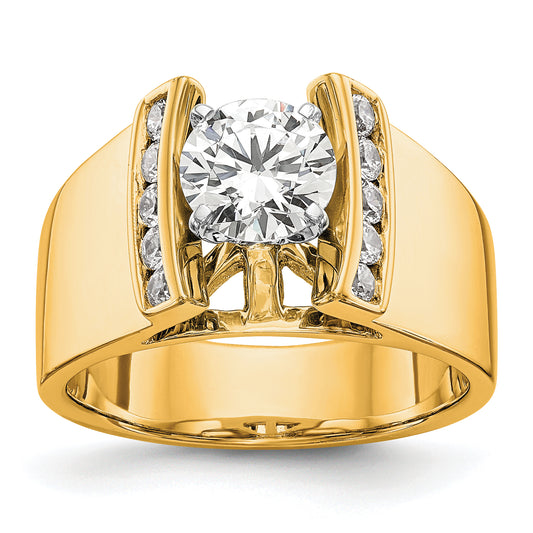 14k Yellow Gold 1/4 Ct. Lab Grown Diamond VS/SI+ G+ Peg Set Engagement Ring