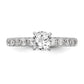 14k White Gold 5/8 Ct. Lab Grown Diamond VS/SI+ G+ Peg Set Engagement Ring