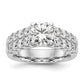 14k White Gold 1 3/8 Ct. Lab Grown Diamond VS/SI+ G+ Peg Set Engagement Ring