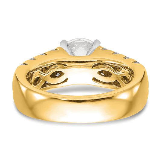 14k Yellow Gold 1 3/8 Ct. Lab Grown Diamond VS/SI+ G+ Peg Set Engagement Ring