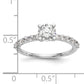 14k White Gold 3/8 Ct. Lab Grown Diamond VS/SI+ G+ Peg Set Engagement Ring