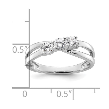 14k White Gold 1/2 Ct. Lab Grown Diamond VS/SI+ G+ Three Stone Engagement Ring