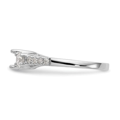 14k White Gold 1 1/5 Ct. Lab Grown Diamond VS/SI+ G+ Complete Size 6 Three Stone Engagement Ring
