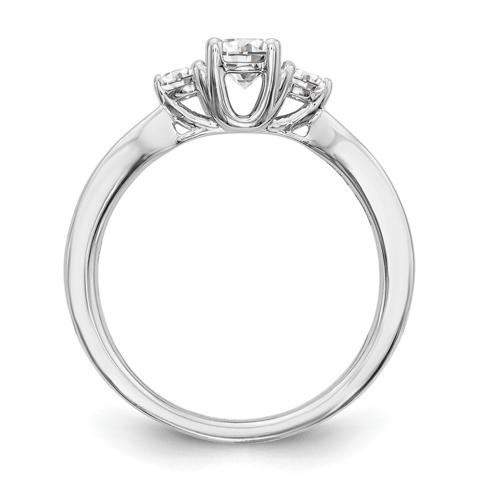 14k White Gold 5/8 Ct. Lab Grown Diamond VS/SI+ G+ Three Stone Engagement Ring