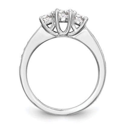 14k White Gold 5/8 Ct. Lab Grown Diamond VS/SI+ G+ Three Stone Engagement Ring