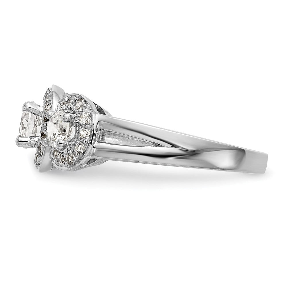 14k White Gold 1 1/3 Ct. Lab Grown Diamond VS/SI+ G+ Three Stone Engagement Ring