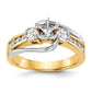 14k Two-Tone 5/8 Ct. Lab Grown Diamond VS/SI+ G+ Peg Set Engagement Ring