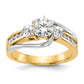 14k Two-Tone 5/8 Ct. Lab Grown Diamond VS/SI+ G+ Peg Set Engagement Ring