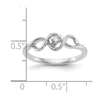 14K White Gold Complete Real Diamond Promise/Engagement Ring