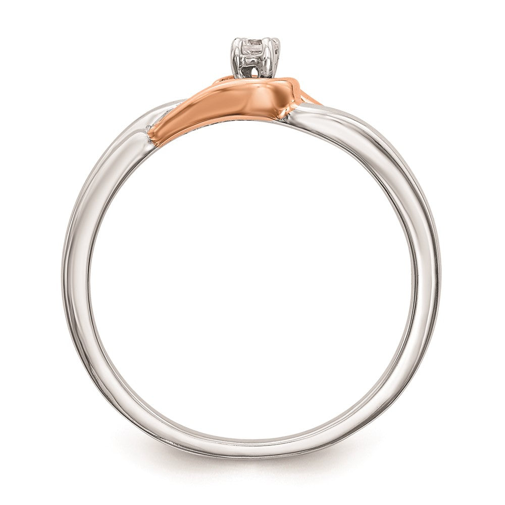 14K White Gold & Rose Gold Comp. Real Diamond Promise/Engagement Ring
