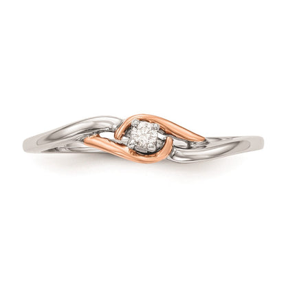 14K White Gold & Rose Gold Comp. Real Diamond Promise/Engagement Ring