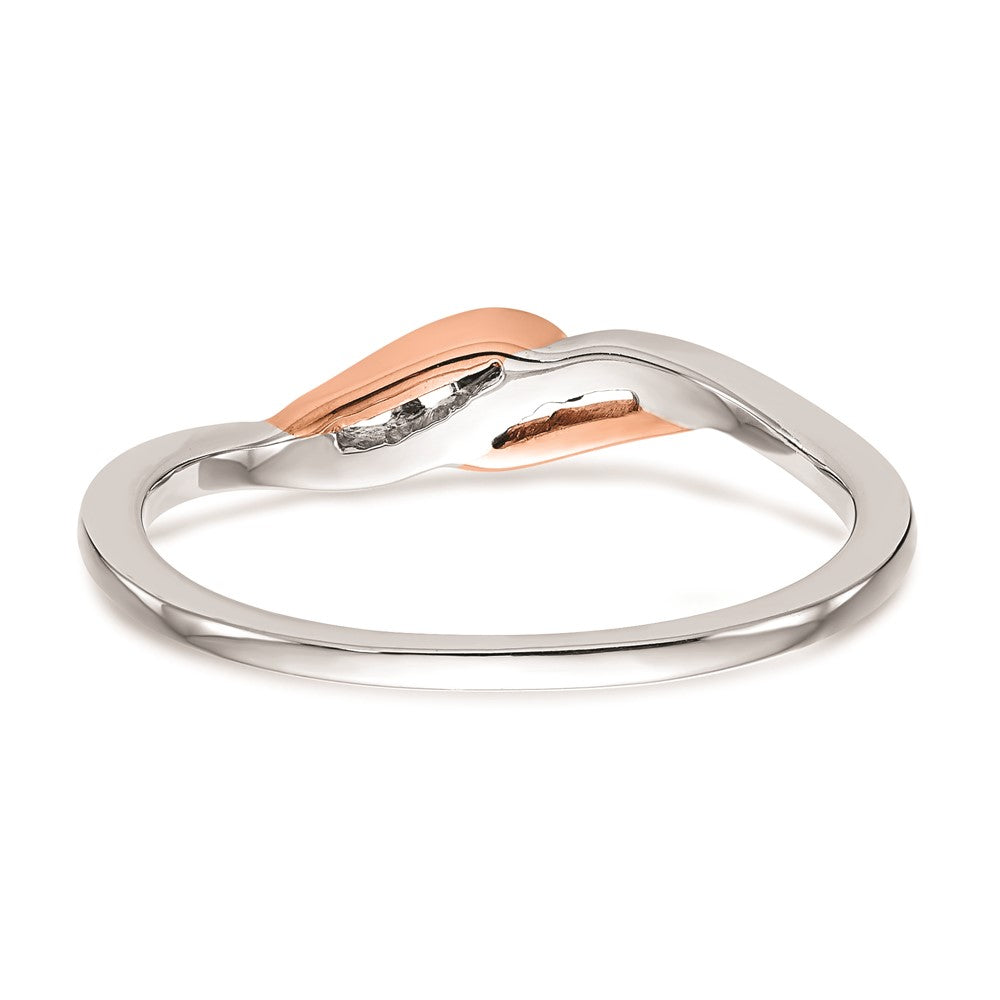 14K White Gold & Rose Gold Comp. Real Diamond Promise/Engagement Ring