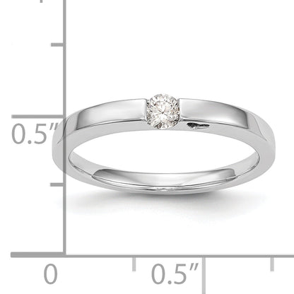 14K White Gold First Promise Heart Shank 1/10 Carat Round Diamond Complete Promise/Engagement Ring