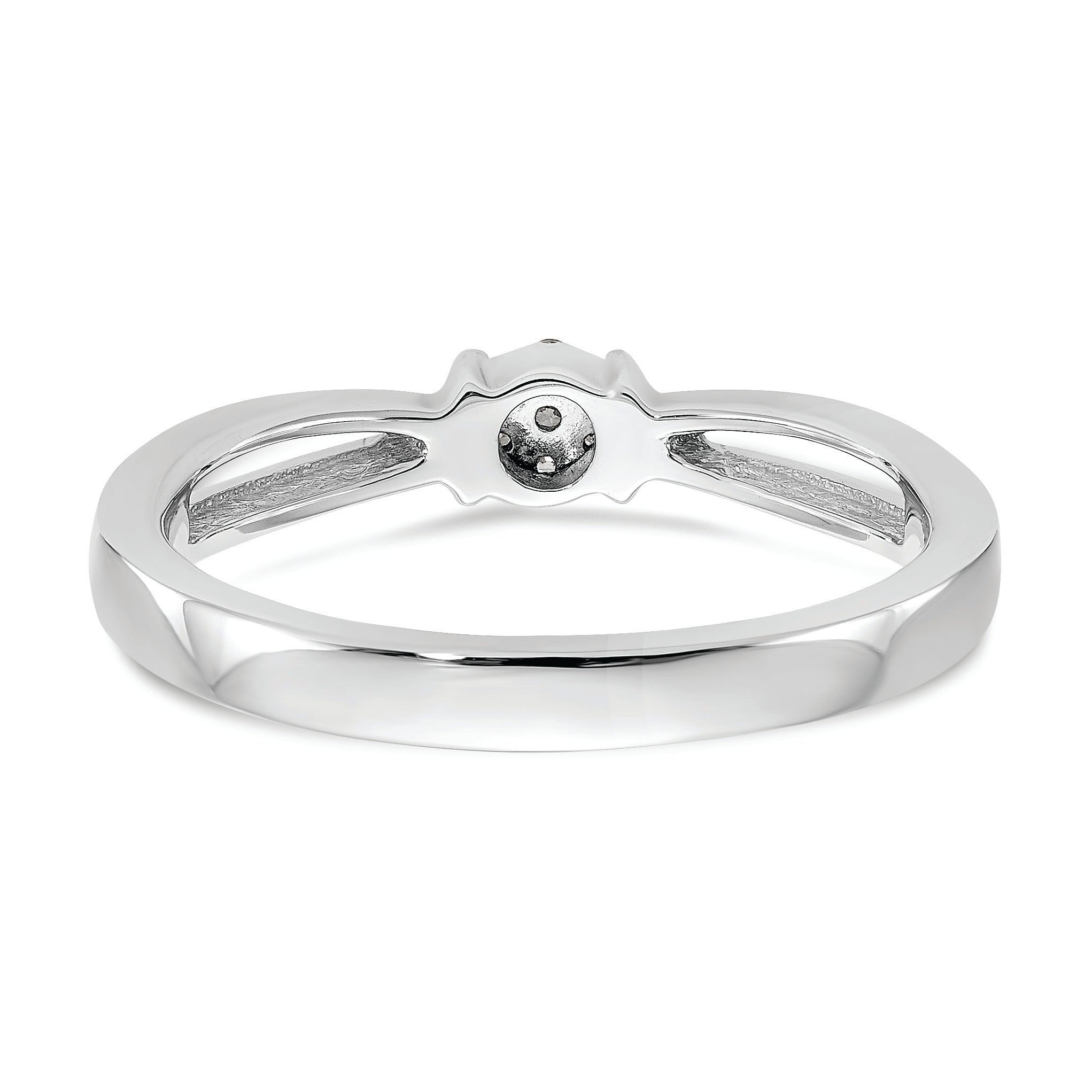 14K White Gold First Promise Cluster .03 Carat Round Diamond Complete Promise/Engagement Ring
