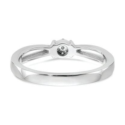 14K White Gold First Promise Cluster .03 Carat Round Diamond Complete Promise/Engagement Ring