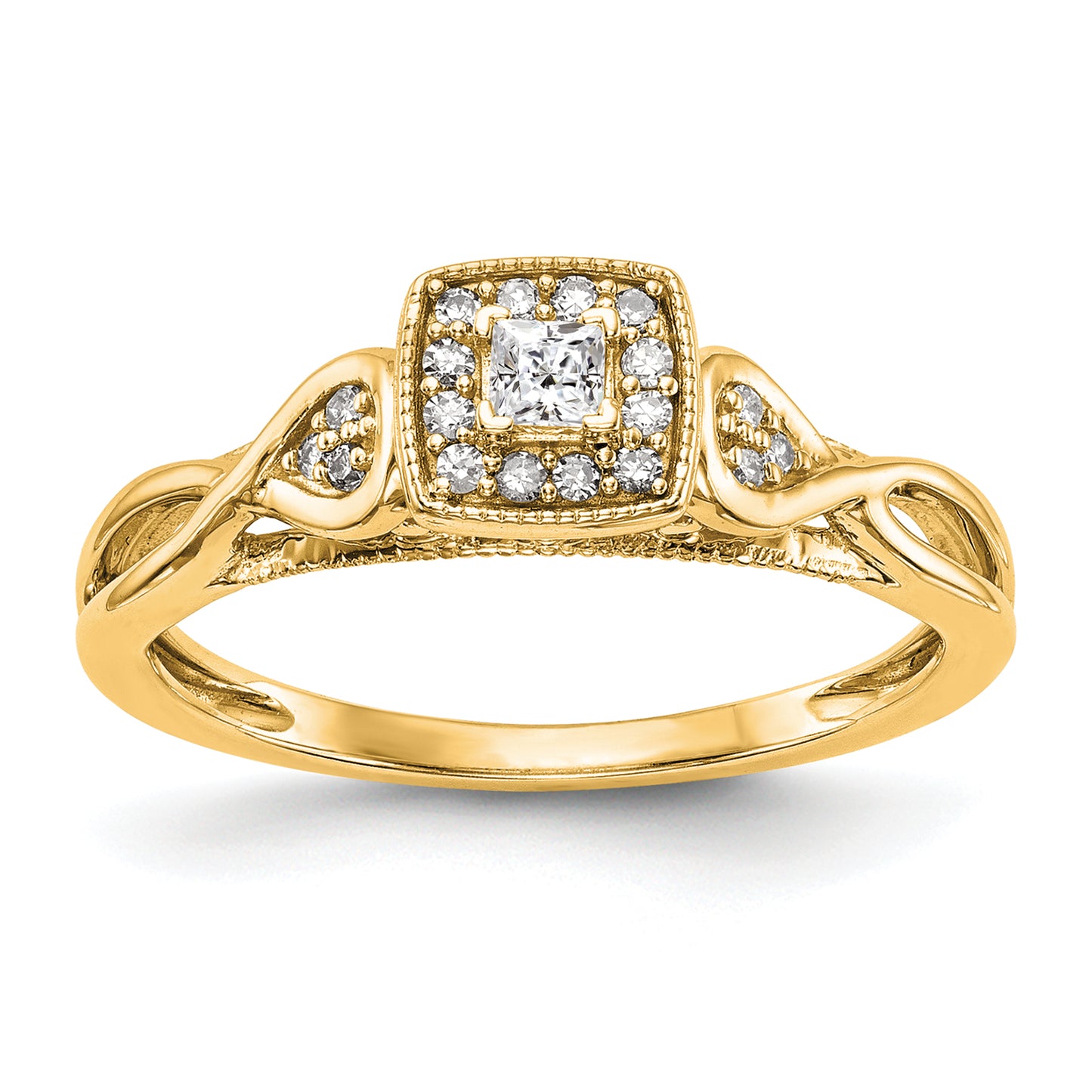 14k Yellow Gold 1/5 Ct. Lab Grown Diamond VS/SI+ G+ Petite Engagement Ring