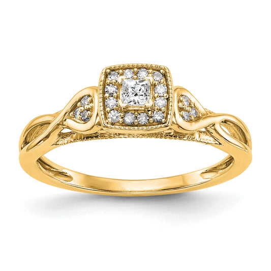 14k Yellow Gold 1/5 Ct. Lab Grown Diamond VS/SI+ G+ Petite Engagement Ring