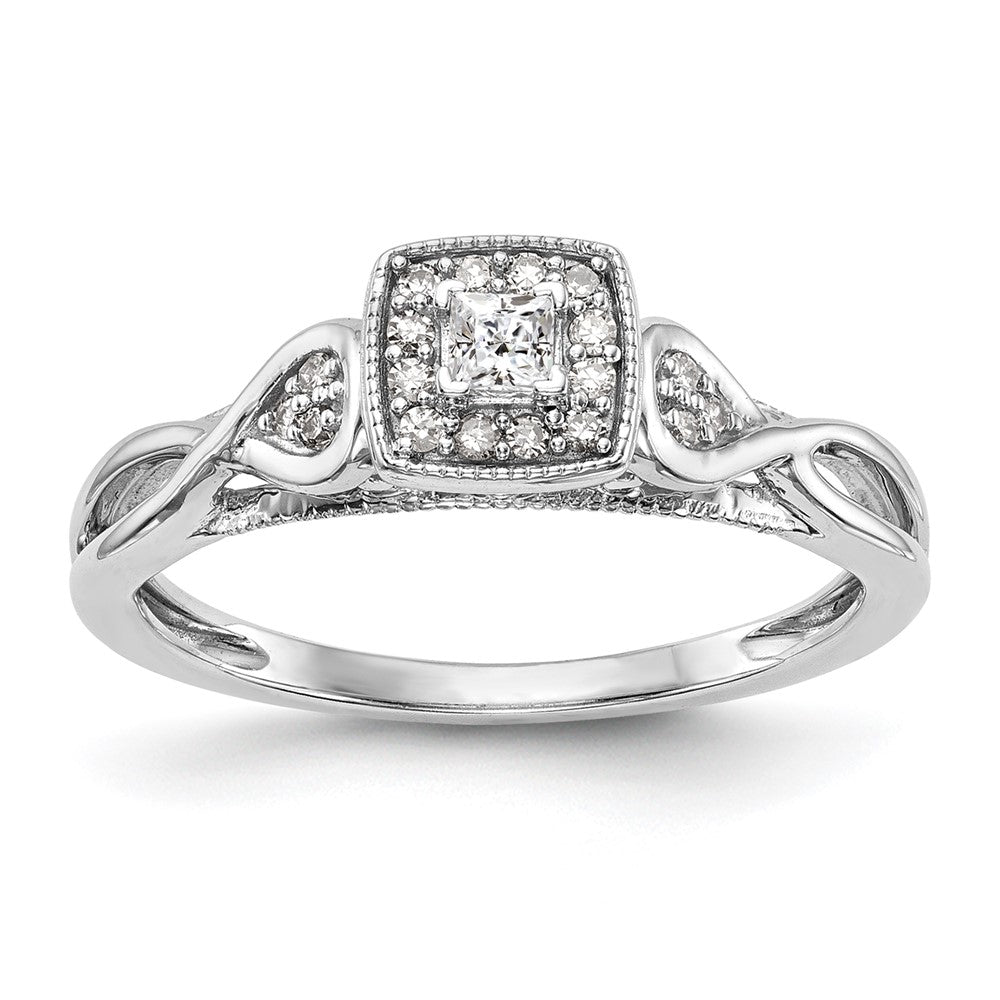 14k White Gold 1/5 Ct. Lab Grown Diamond VS/SI+ G+ Complete Petite Engagement Ring