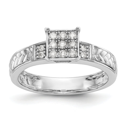 14K White Gold Lab Grown VS/SI+ G+ Diamond Trio Cluster Engagement Ring