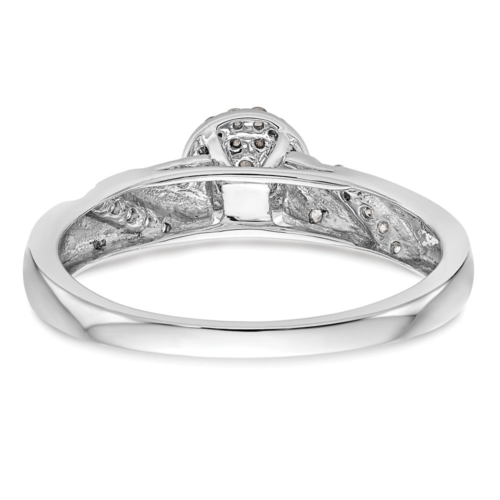 14K White Gold Lab Grown VS/SI+ G+ Diamond Comp Trio Cluster Engagement Ring