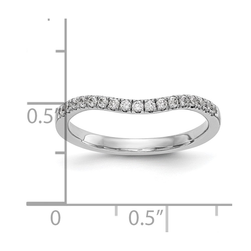 14k White Gold 1/5 Ct. Lab Grown Diamond VS/SI+ G+ Curved Band Ring