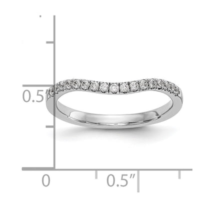14k White Gold 1/5 Ct. Lab Grown Diamond VS/SI+ G+ Curved Band Ring