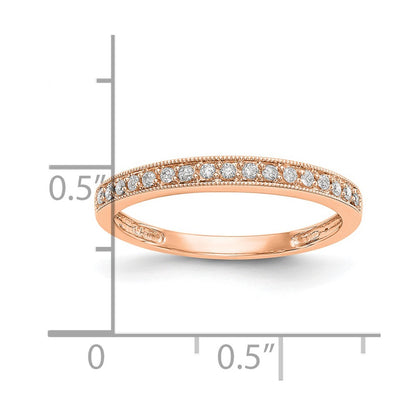 14k Rose Gold 1/6 Ct. Lab Grown Diamond VS/SI+ G+ Wedding Band Ring
