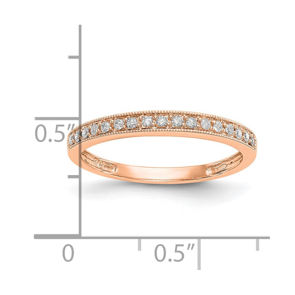 14k Rose Gold 1/6 Ct. Lab Grown Diamond VS/SI+ G+ Wedding Band Ring