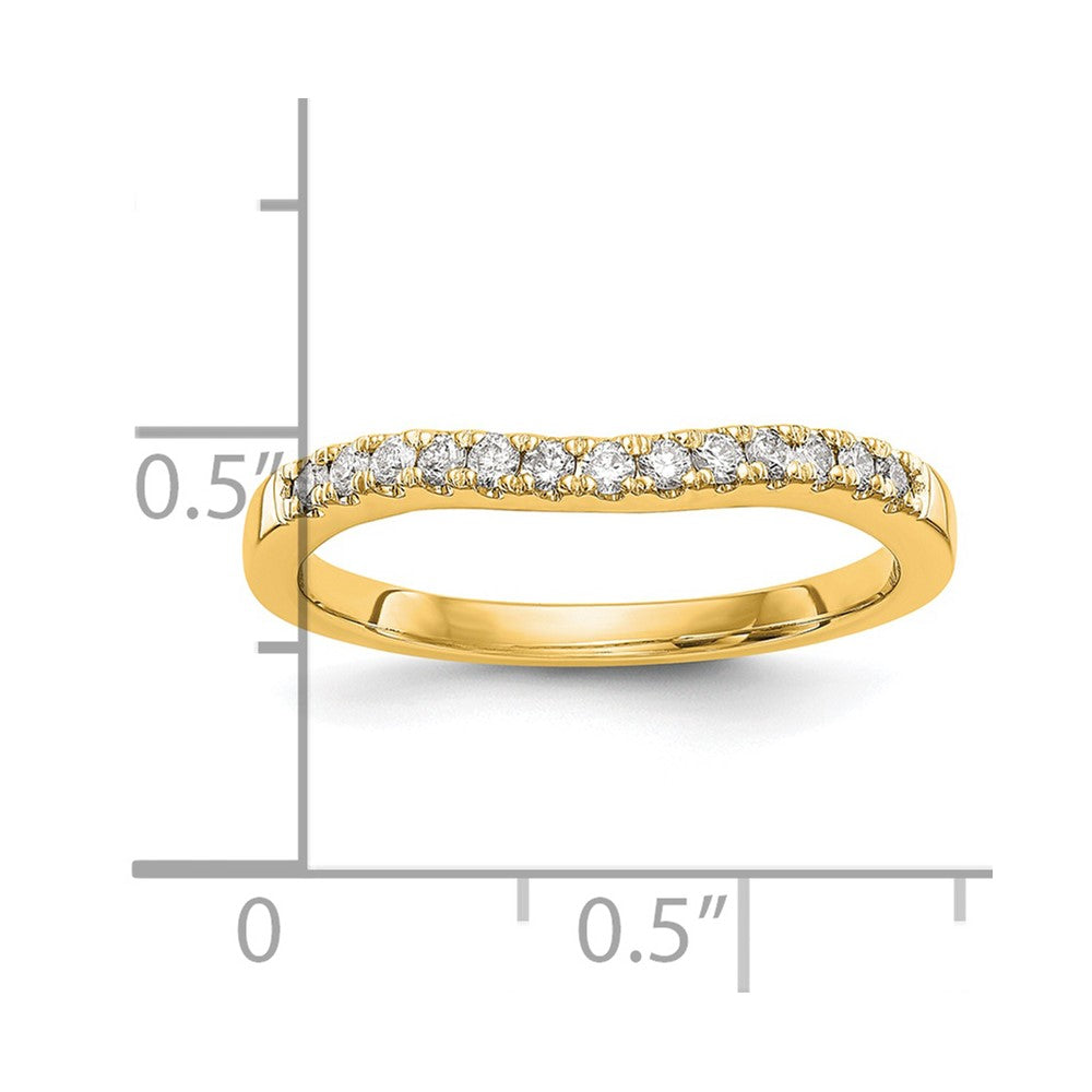 14k Yellow Gold 1/3 Ct. Lab Grown Diamond VS/SI+ G+ Set of Two Curved Wedding Band Rings
