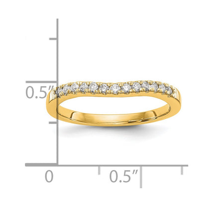 14k Yellow Gold 1/3 Ct. Lab Grown Diamond VS/SI+ G+ Set of Two Curved Wedding Band Rings