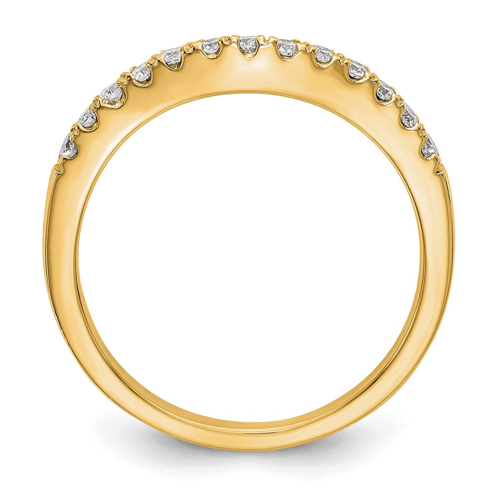 14k Yellow Gold 5/8 Ct. Lab Grown Diamond VS/SI+ G+ Complete Set of Two Curved Wedding Bands