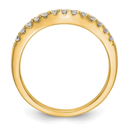 14k Yellow Gold 5/8 Ct. Lab Grown Diamond VS/SI+ G+ Complete Set of Two Curved Wedding Bands