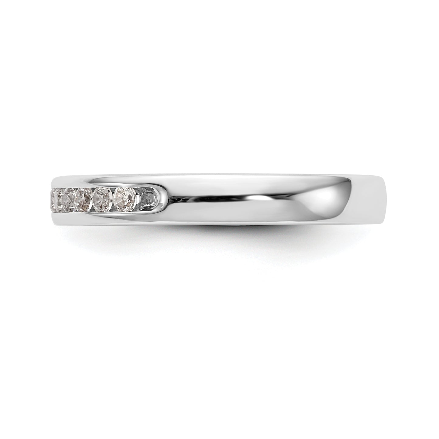 14k White Gold True Origin Lab Grown SI/VS Near Colorless 1/5 Ct. Round Diamond Men's Channel Band Ring