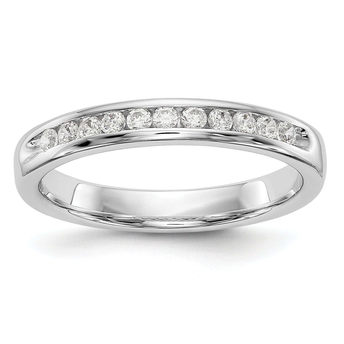 14k White Gold True Origin Lab Grown SI/VS Near Colorless 1/5 Ct. Round Diamond Men's Channel Band Ring