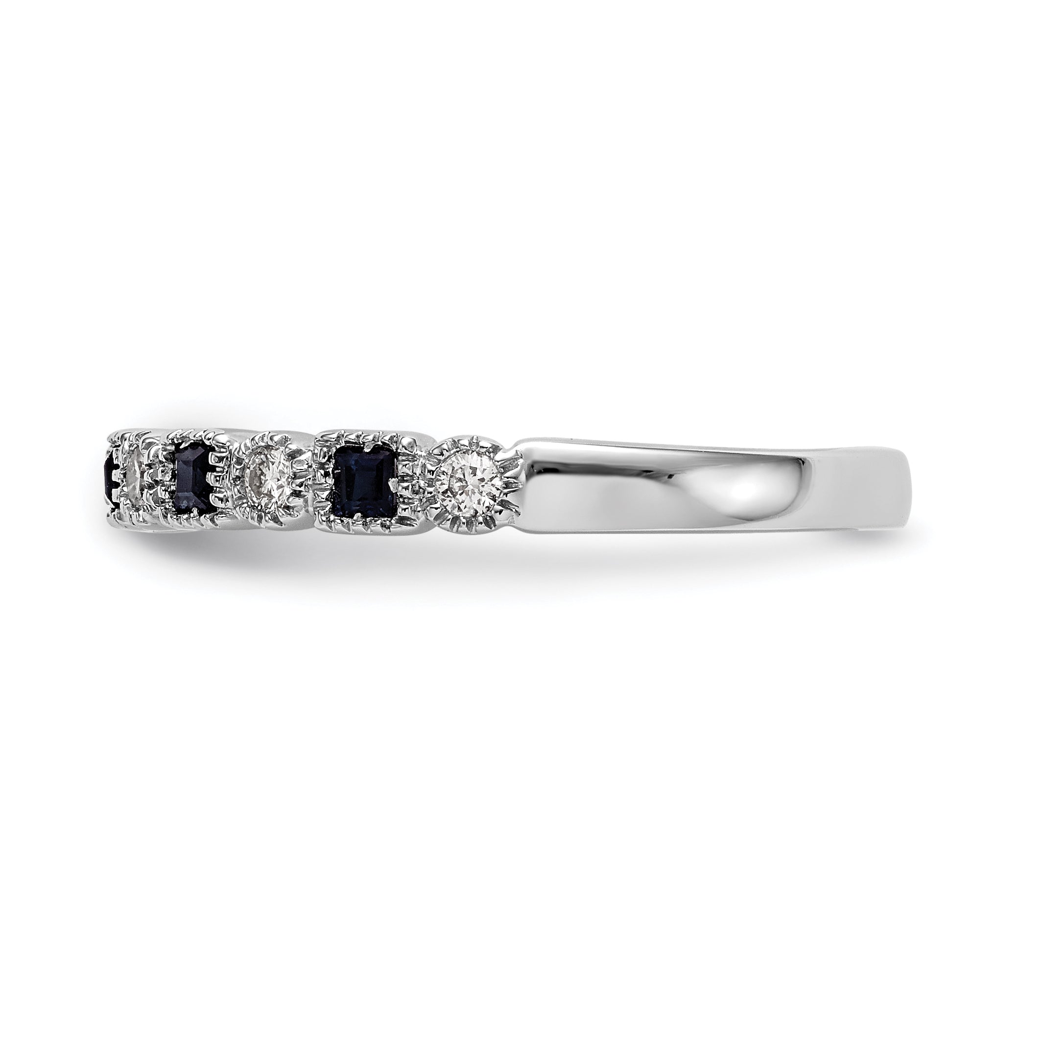 10K White Gold 10K Diamond W/Sapphire Band