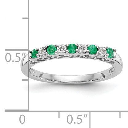 10K White Gold 10K Diamond W/Emerald Band