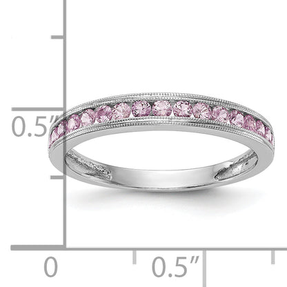 10K White Gold 10K Pink Sapphire Band
