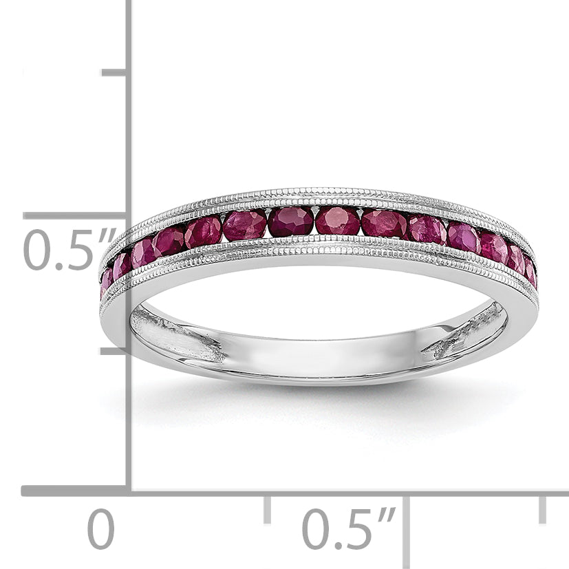 10K White Gold Ruby Band