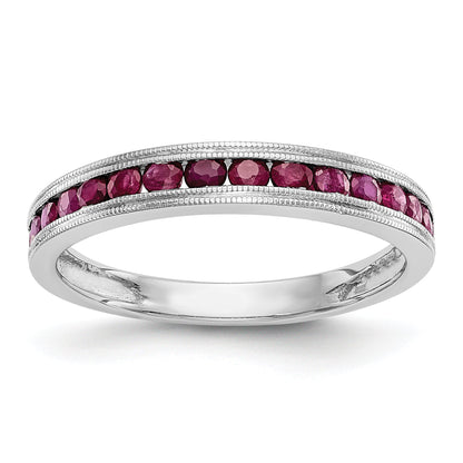 10K White Gold Ruby Band