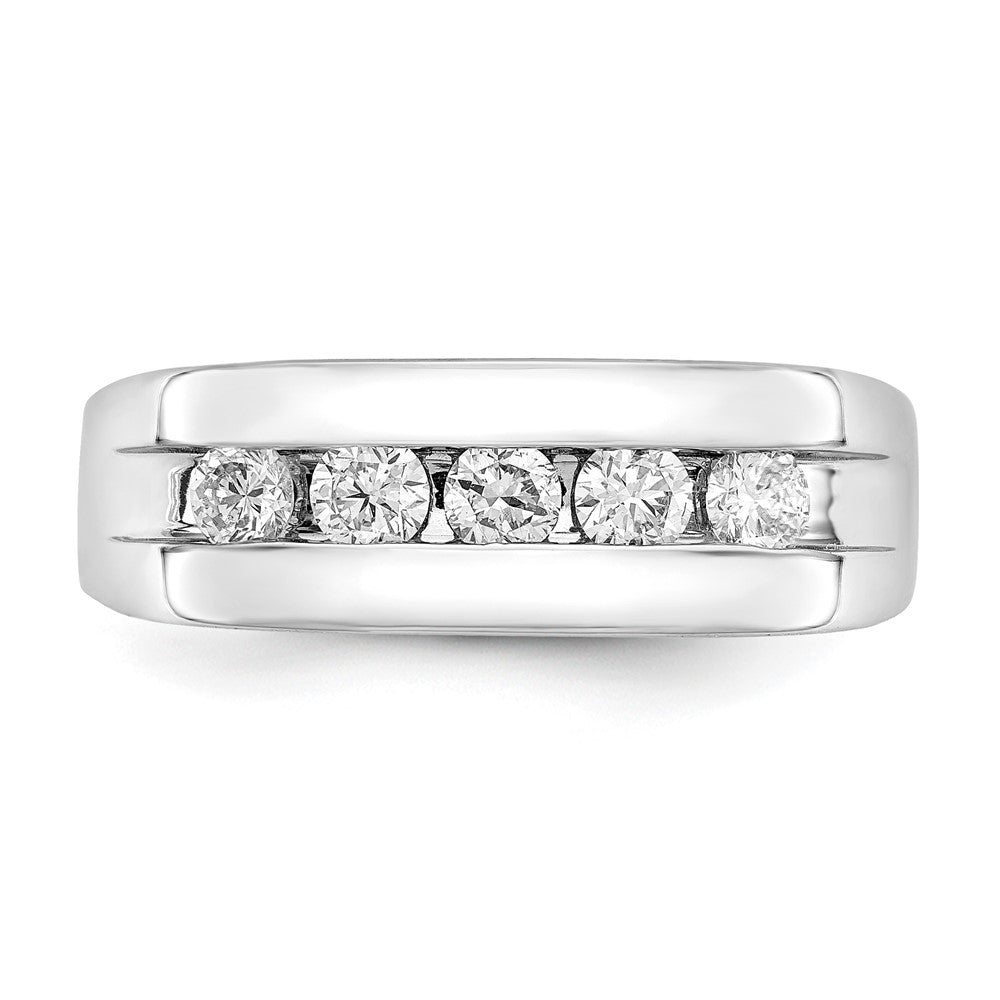 14k White Gold  3/4 Ct. Lab Grown Diamond VS/SI+ G+ Complete Men's Band
